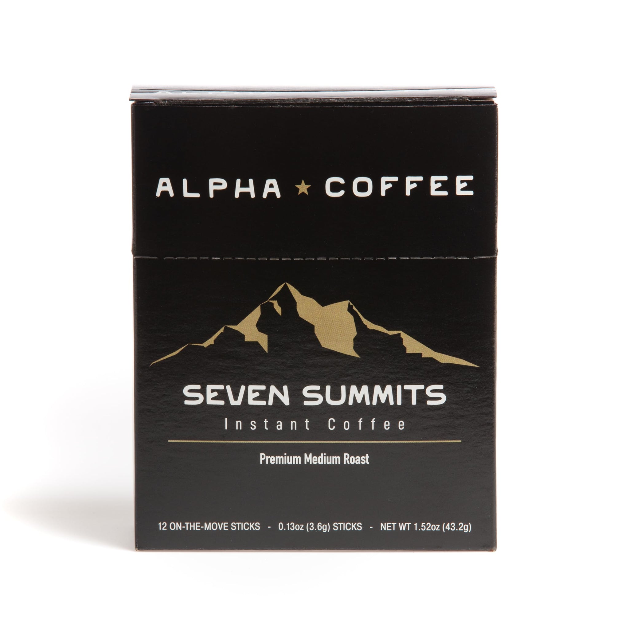 Alpha Coffee - Seven Summits Instant Coffee - 12 On-The-Move Sticks | Premium Honduran Medium Roast | 100% Arabica Coffee