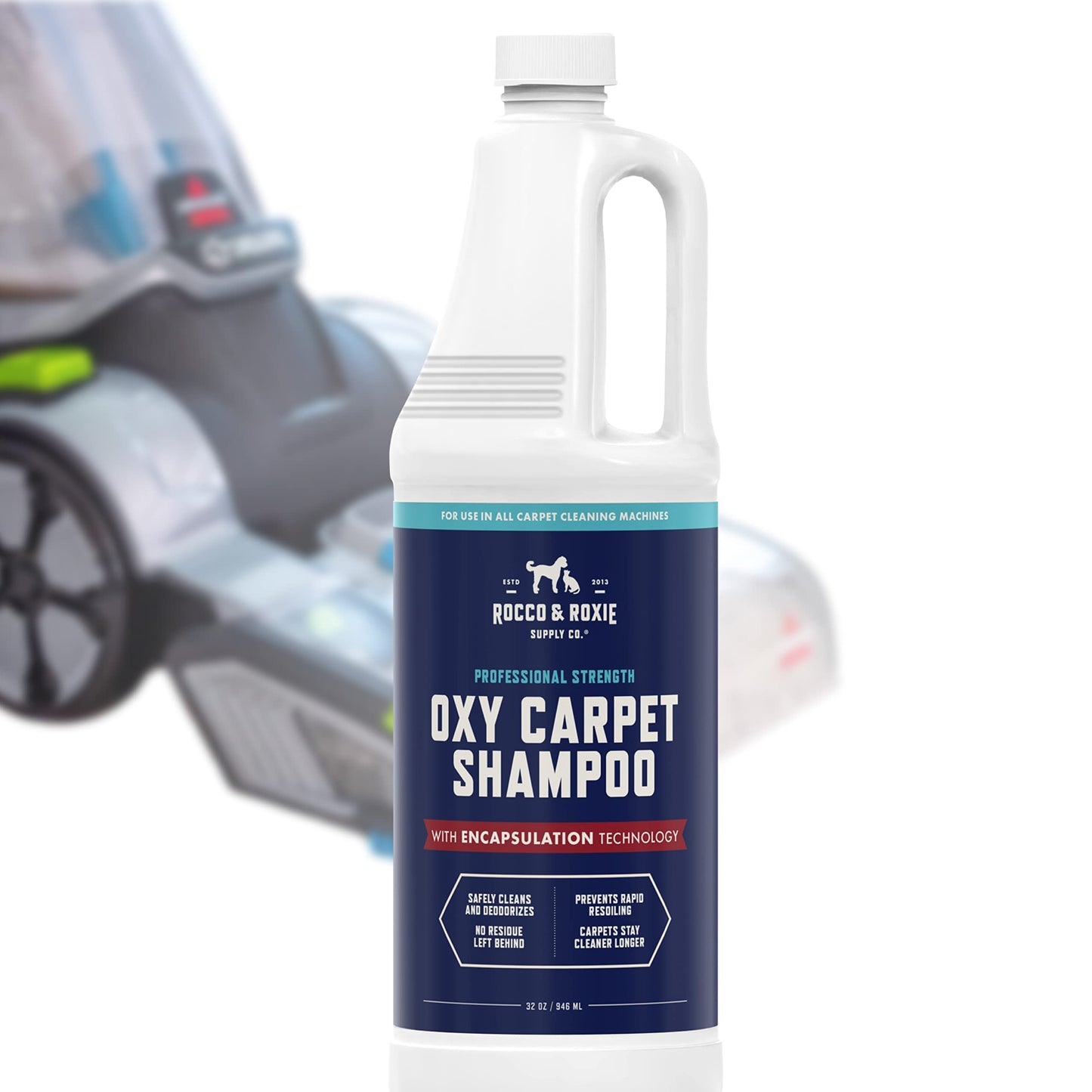Rocco & Roxie Carpet Cleaner Solution for Pets - Pet Stain Remover, Use In Any Carpet Shampooer Machine - Deep Cleaning For Everyday Dog Odor On