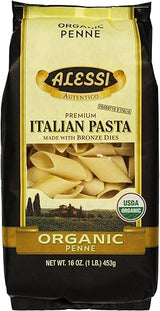 Alessi Italian Organic Penne, 1 Pound (Pack of 12)