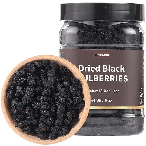 Top Grade Premium Dried Black Mulberries 9 Oz/254g,Big & Delicious,Hand Picked ????.No Sugar Added & No Additives.