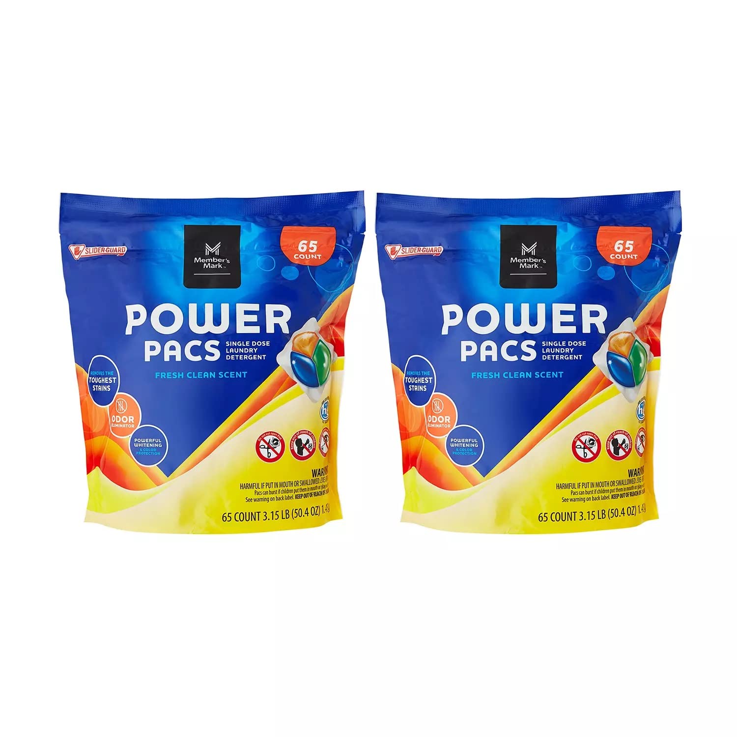 Member's Mark Ultimate Clean Laundry Detergent Power Pacs, Fresh Clean (130 Ct)