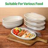 bloomoon 28 oz Oval Disposable Food Containers with Lids 50 Pack,Chipotle Style Bowl Oval with Lid Meal Prep Containers Disposable