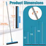 KOLLIEE Floor Squeegee Adjustable 59'' Long Handle Professional Floor Squeegee with Hook Water Squeegee Foam Blade for Concrete Floor Tile Pet Hair