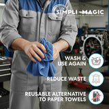 Simpli-Magic 79186 Shop Towels 14"x12", Pack of 150, Blue