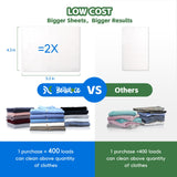 Laundry Detergent Sheets - Fragrance Free Laundry Sheets, 400 Loads, Eco-Friendly, Plastic-Free, Space Saving, Fast Dissolve & Hypoallergenic