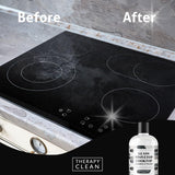 Therapy Glass Cooktop Cleaner Kit - 16oz with Scraper & 3 Non-Scratch Pads - For Electric, Induction, Ceramic & Gas Stove Top - Heavy Duty Flat Top