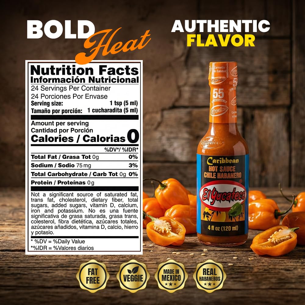 El Yucateco Sauce Hot Habanero Caribb