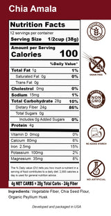 Dals Foods Healthy Nutritious Fufu, Chia Amala | 100% Natural Flour, Low-Carb, Plant-Based Fiber & Protein Blend, Gluten Free Baking & Cooking