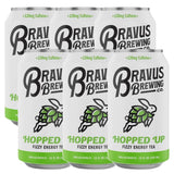Bravus Hopped Up Sparkling Energy Tea 6 Pack - 12 fl oz - Low Calorie, Organic Black Tea with Organic Hops and 120mg Organic Caffeine - Refreshing