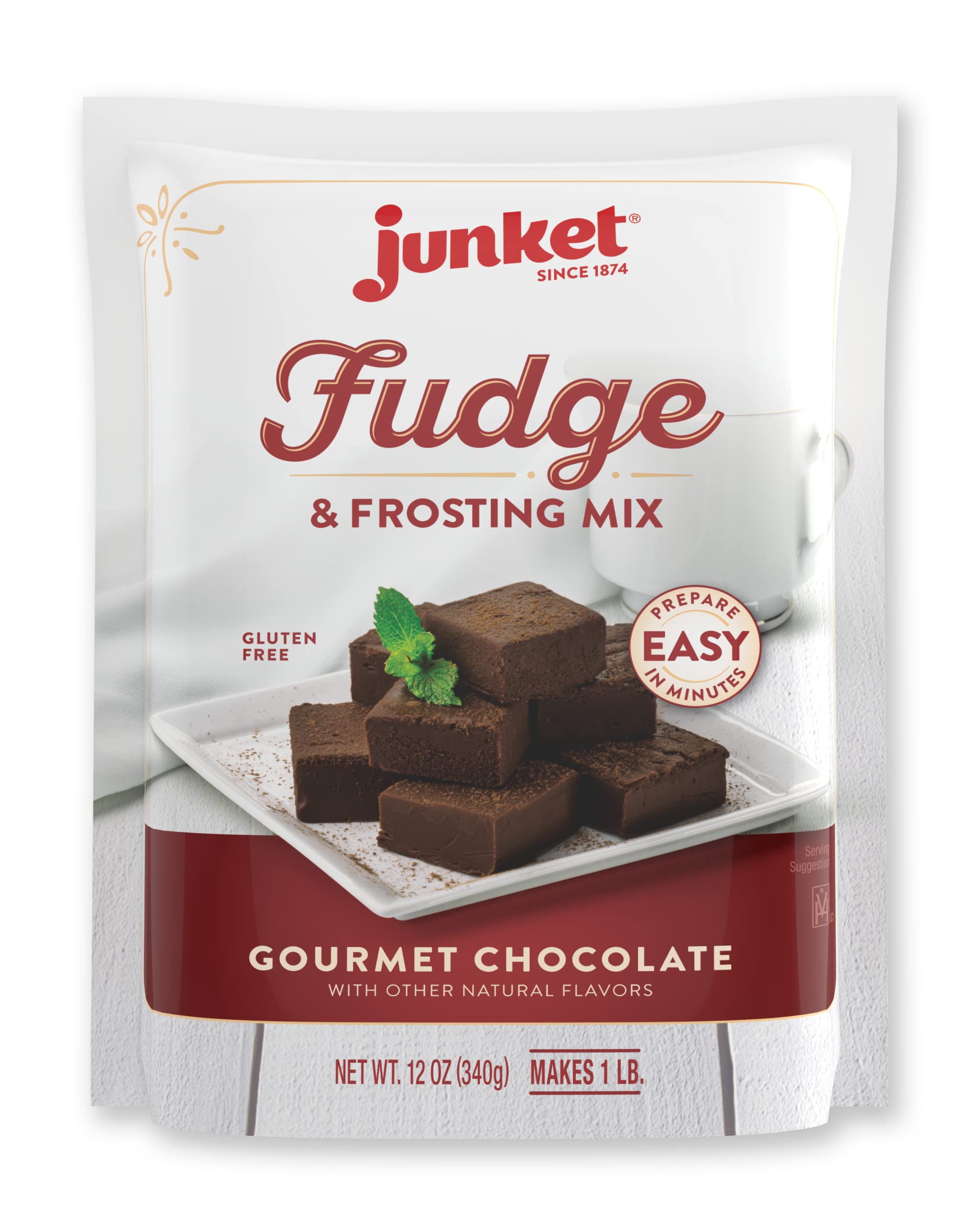 Junket Fudge and Frosting Mix: Add Milk and Butter, Heat 60 Seconds, Chill. 12 Ounce Bag of Chocolate Fudge Mix Makes 1 Pound Hansen Island Chocolate Fudge Candy or Icing for 8X8 Cake. (Pack of 1)