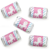 Big Dot of Happiness Rainbow Unicorn - Mini Candy Bar Wrapper Stickers - Magical Unicorn Baby Shower, Birthday Party Small Favors - 40 Count