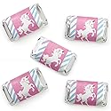 Big Dot of Happiness Rainbow Unicorn - Mini Candy Bar Wrapper Stickers - Magical Unicorn Baby Shower, Birthday Party Small Favors - 40 Count