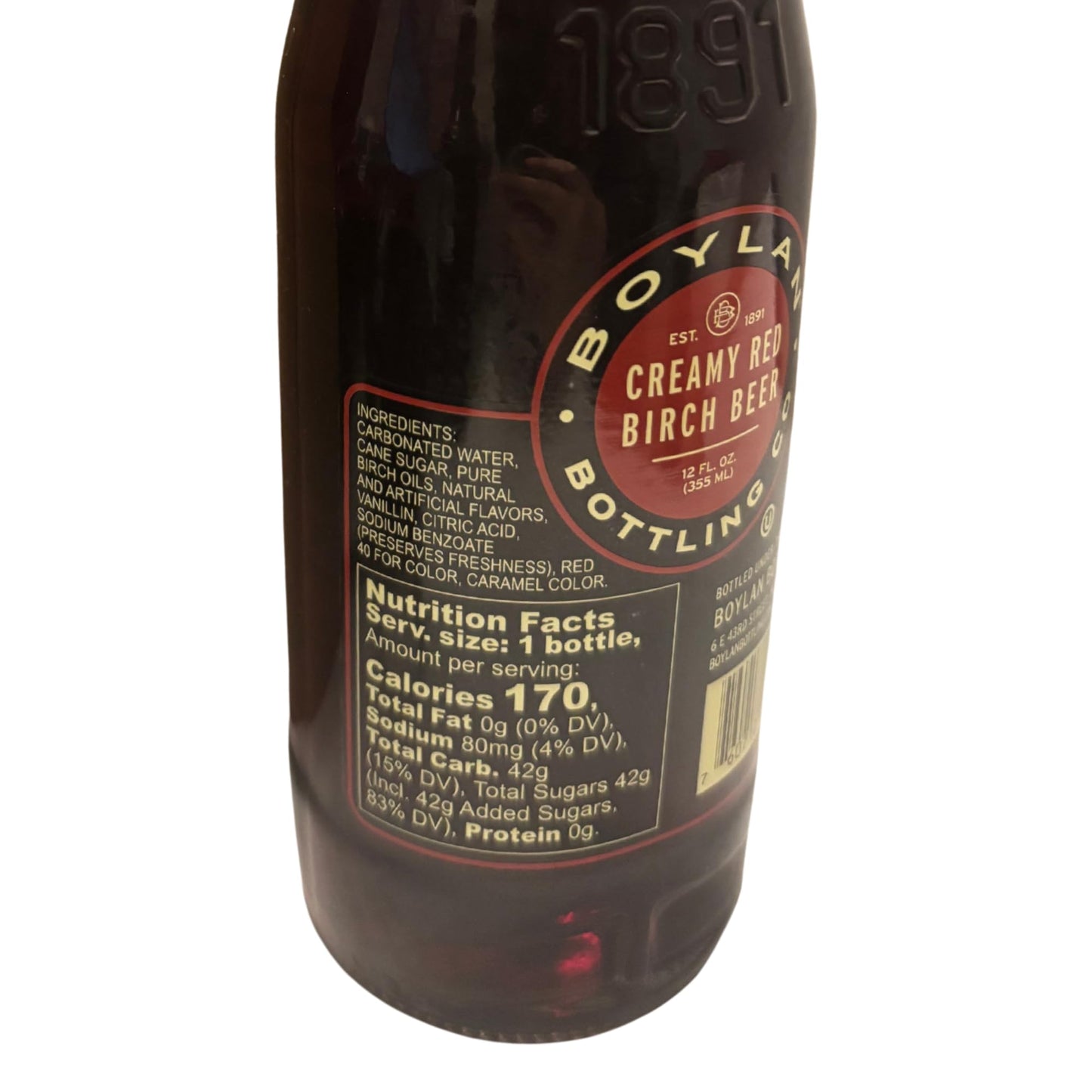 Boylan Soda, Creamy Red Birch Beer, 12 Fl Oz, 24 Count