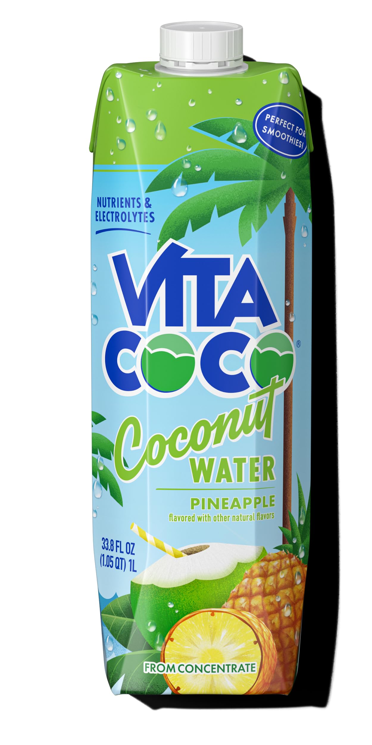 Vita Coco, Coconut Water Pineapple, 33.8 Fl Oz