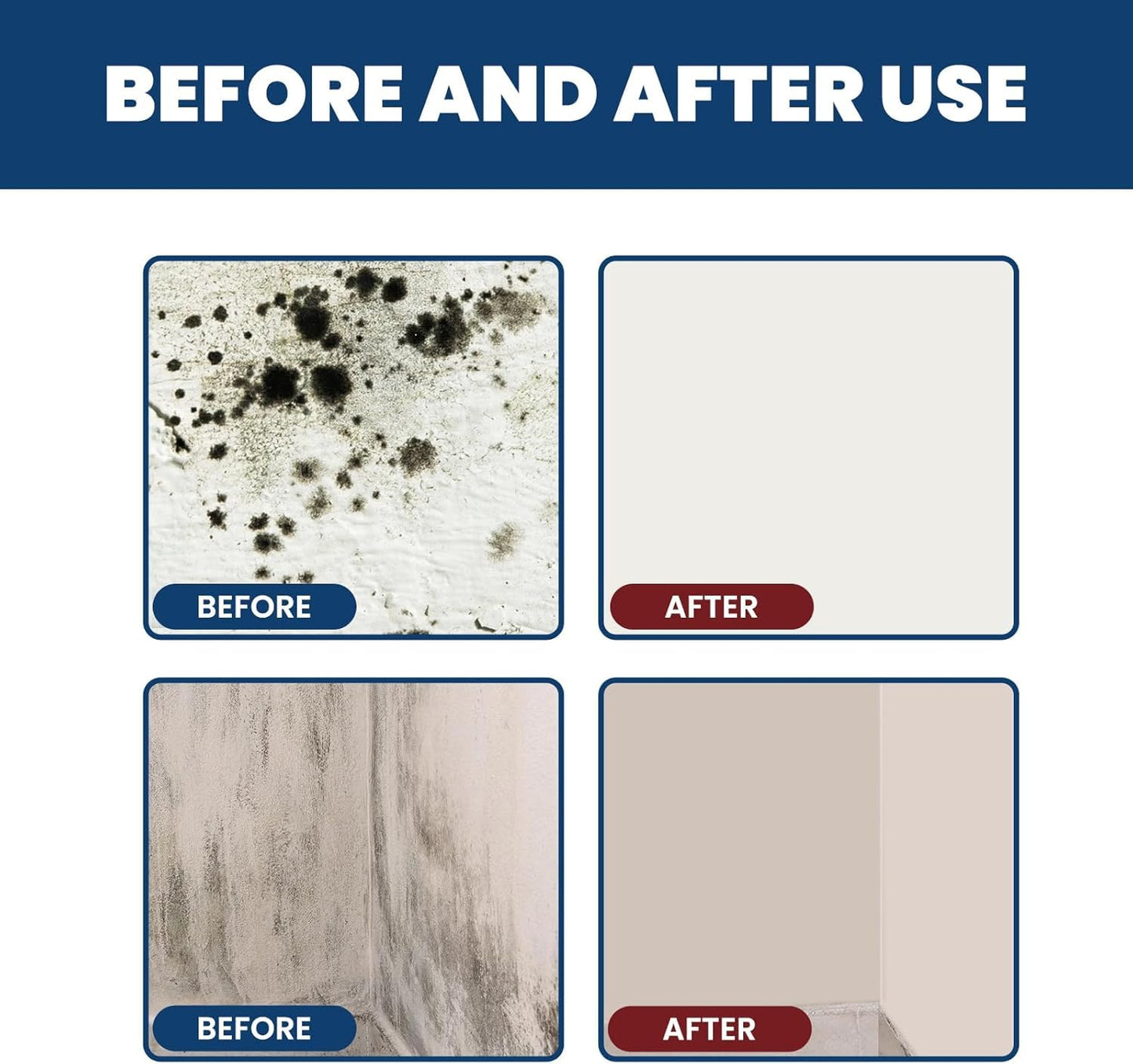 HAMAXER Mould Cleaner Spray Powerful Foam Cleaning Spray, Multi-Surface Fast-Acting Stain Remover for Kitchen, Bathroom, Wall and Tile Cleaning, No