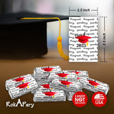 RokAPary 60 Graduation Cap Party Class of 2026 Miniatures Candy Bar Wrapper, (Set of 60) Mini Candy Chocolate Bar Stickers, Labels, Candy Not