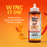 Blues Hog Hot Honey BBQ Sauce, Sweet Heat Honey BBQ Glaze for Wings, Ribs & Chicken, All-Natural, Gluten-Free, No High Fructose Corn Syrup, Made in