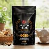 Dragon Vital Herbal Tea with Ginseng & Maca - Natural Energy Support | Caffeine-Free Botanical Blend for Vitality & Active Living | All natural