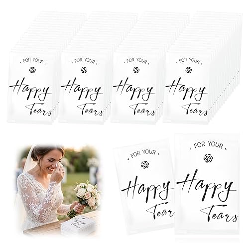 30Pack Happy Tears Tissue Packs for Wedding, Wedding Tissues Individual Your Happy Tears Tissue for Guests Bulk Pocket Facial Tissues Welcome Bags