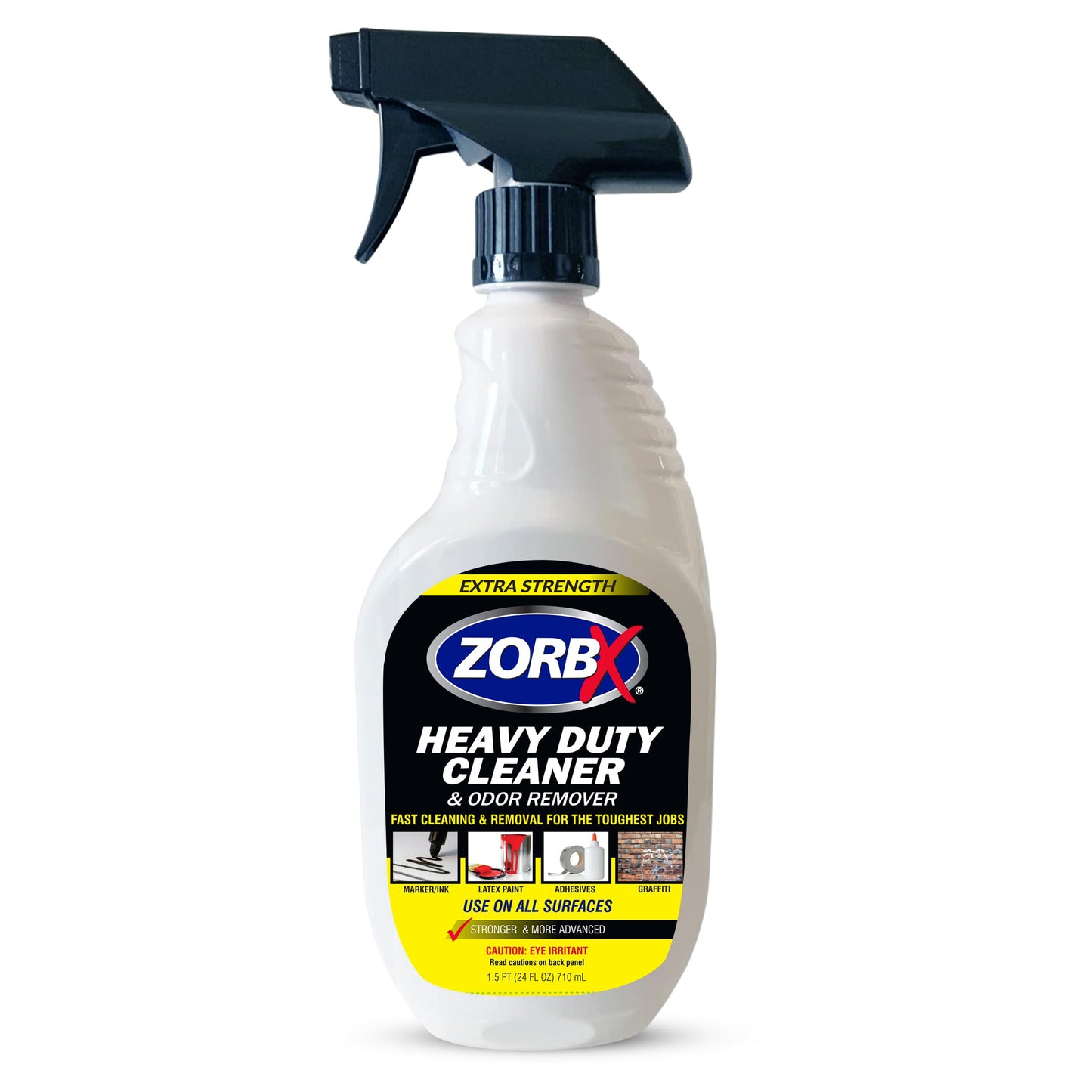 ZorbX Extra Strength Heavy Duty Cleaner and Odor Remover - Graffiti Remover - Black marker Remover - Paint and Adhesive Remover - (24 FL Oz)