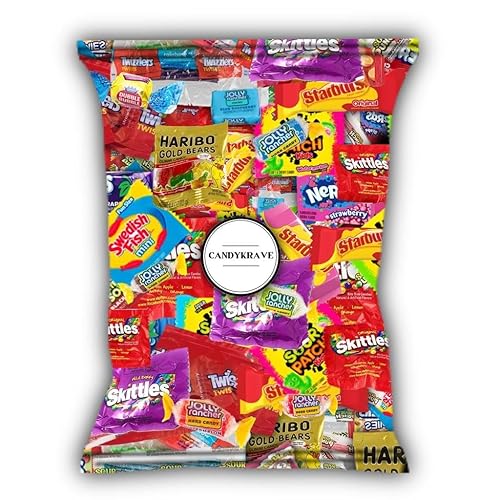 CandyKrave Assorted Candy Variety Pack - 10 Fruity Flavors - 1 lbs Bulk Candy Bag - Individually Wrapped Pinata Candy Mix - Delicious Sweets