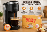 Kyck Protein Coffee K - Cup Pods (12 Count) - 10g Whey Protein per cup Premium High- Protein High Caffeine Colombian Coffee Pods, Vanilla Hazelnut