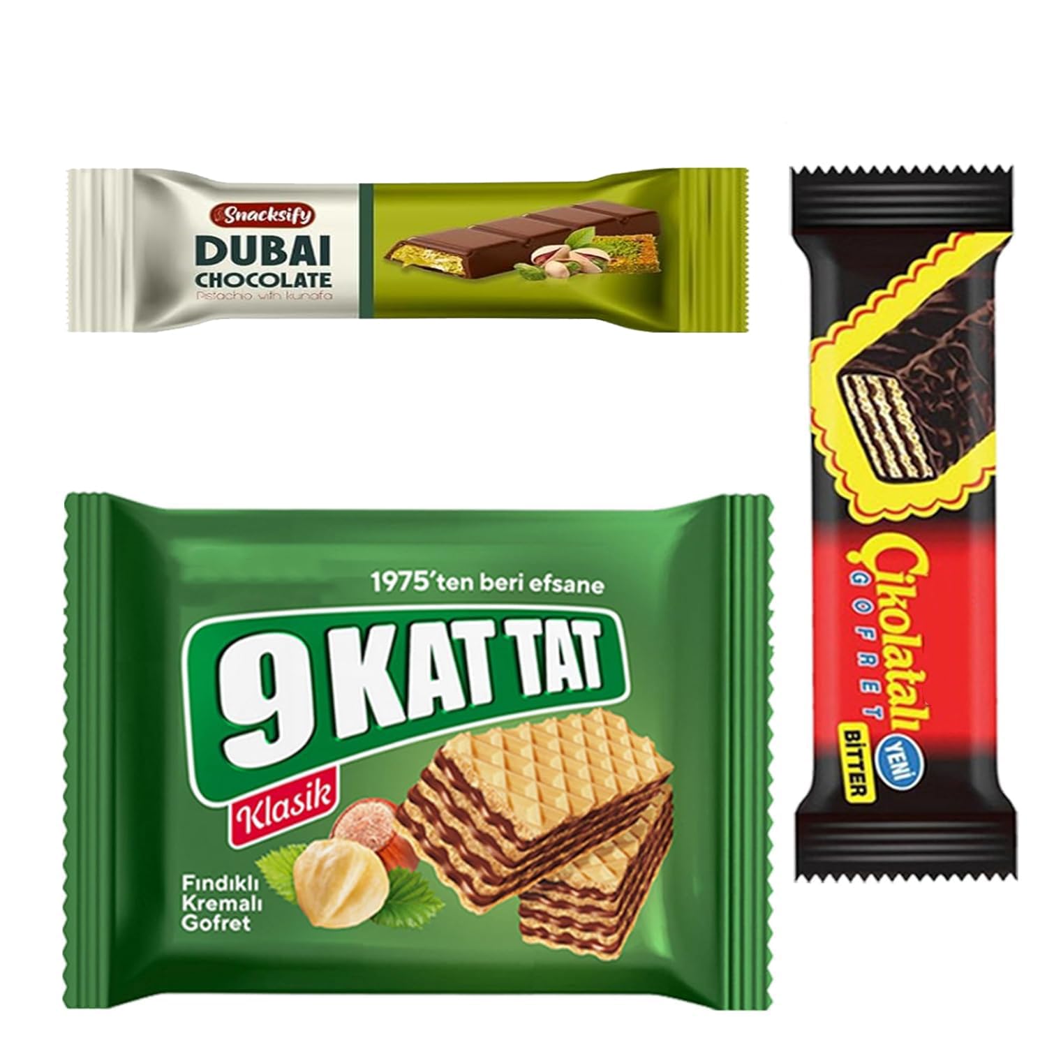 (21count) Gift Snack Box - Dubai Chocolate 93g & 27g + 19 Assorted Chocolates - International Turkish Chocolate Gift Box - Asian & European Sweets