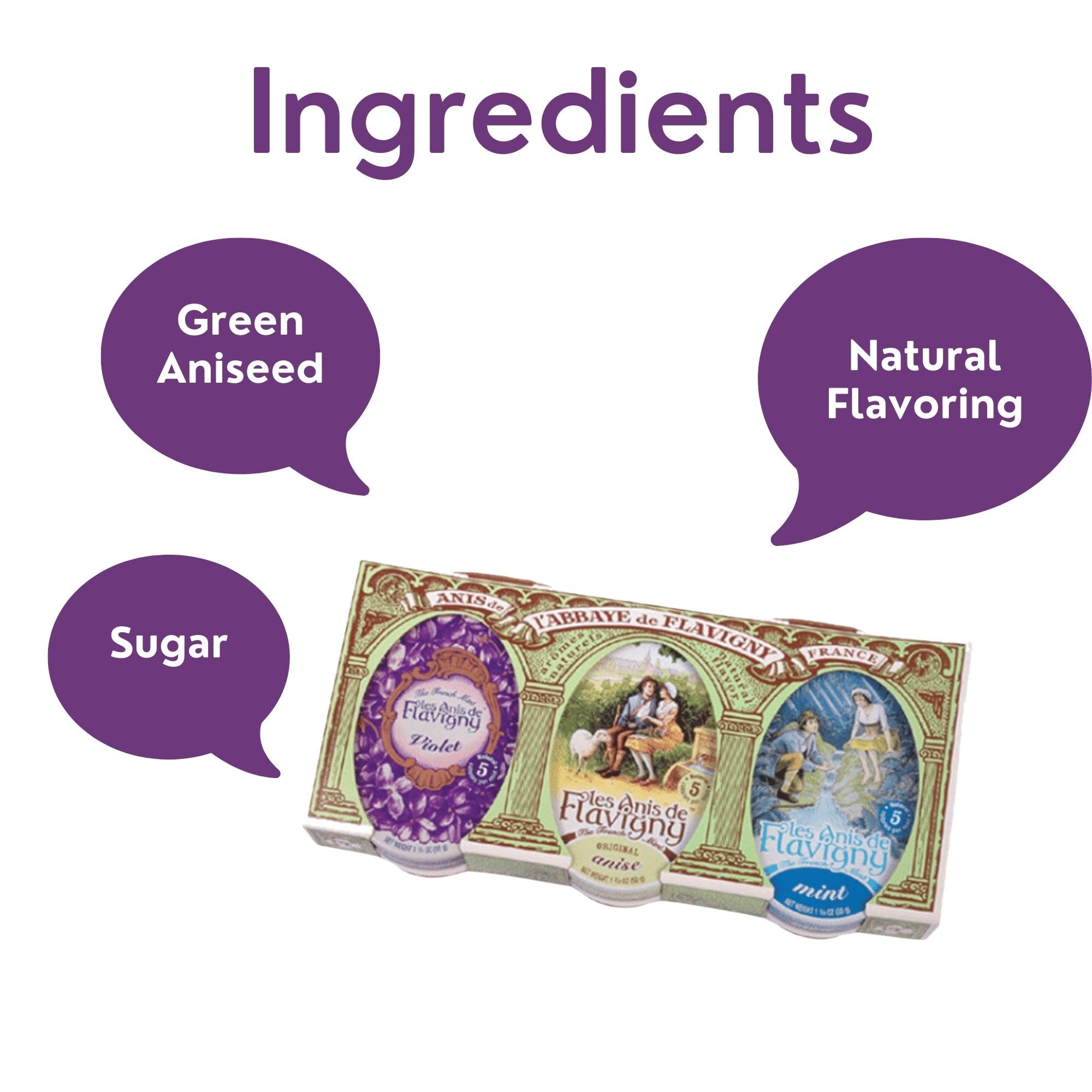 Les Anis de Flavigny Candy Gift Set (Anis, Mint, Violet)