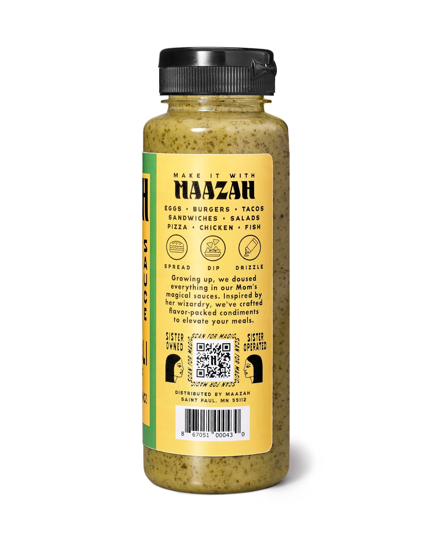 MAAZAH Lemon Aioli - Premium Sauce/Condiment/Dressing/Marinade, Zesty & Creamy, Add Flavor in a Flash, Good on Everything, Gluten Free, Vegan, Nut