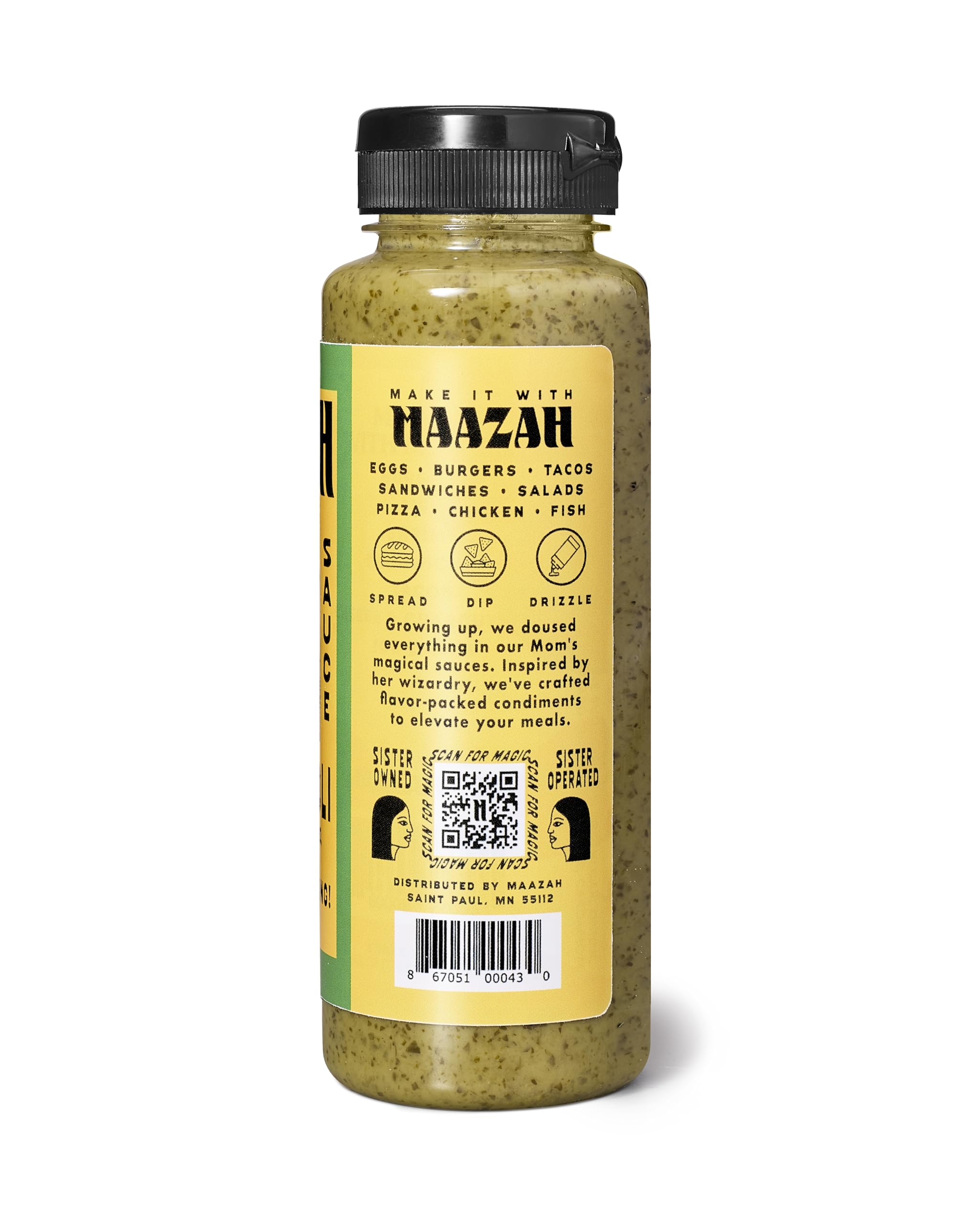 MAAZAH Lemon Aioli - Premium Sauce/Condiment/Dressing/Marinade, Zesty & Creamy, Add Flavor in a Flash, Good on Everything, Gluten Free, Vegan, Nut