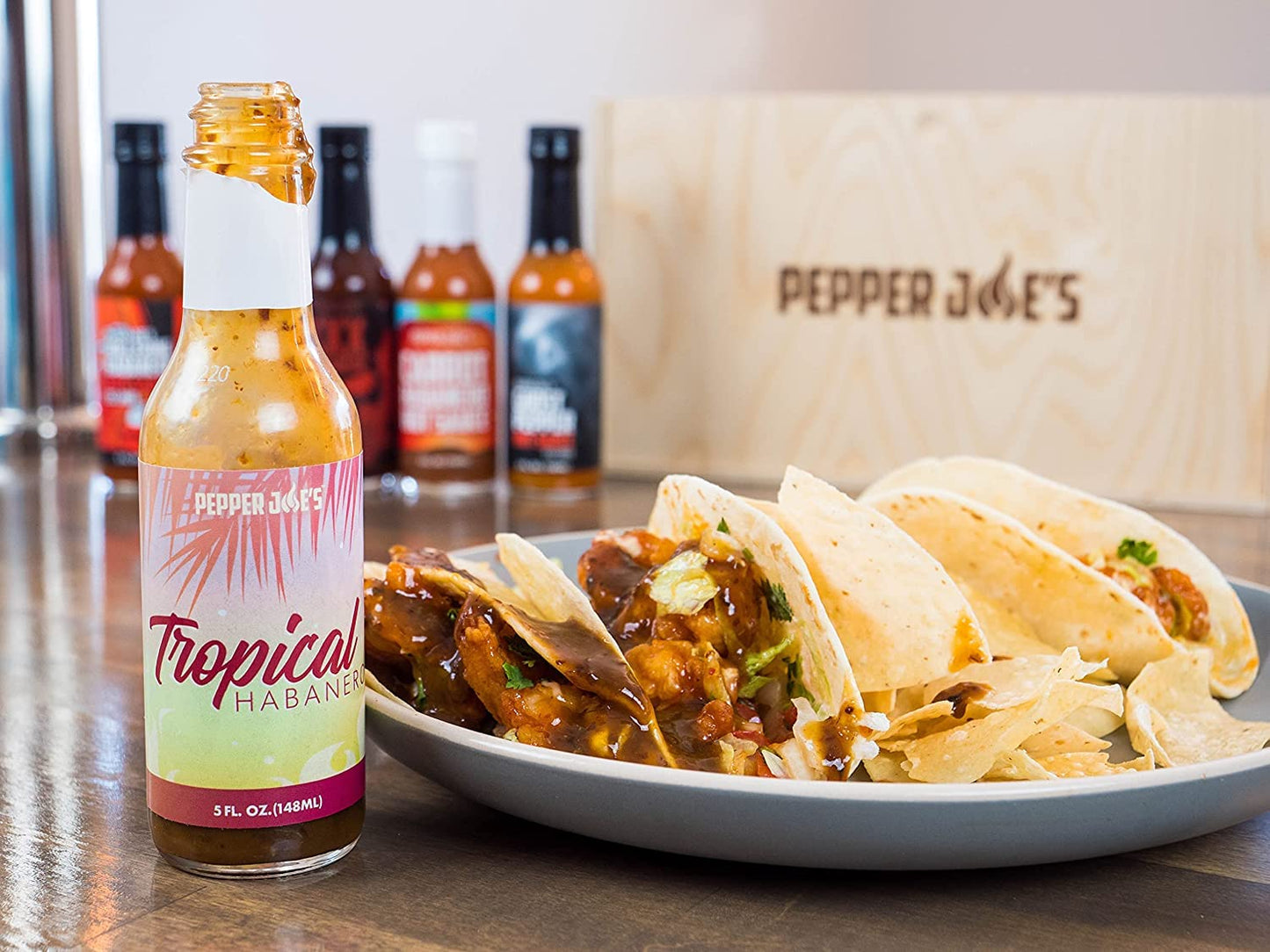 Pepper Joe’s Tropical Habanero Hot Sauce - Unique Caribbean Blend of Mangos, Pineapples, Oranges, and Fresh Habanero Peppers - 5 Ounces (3 Pack)