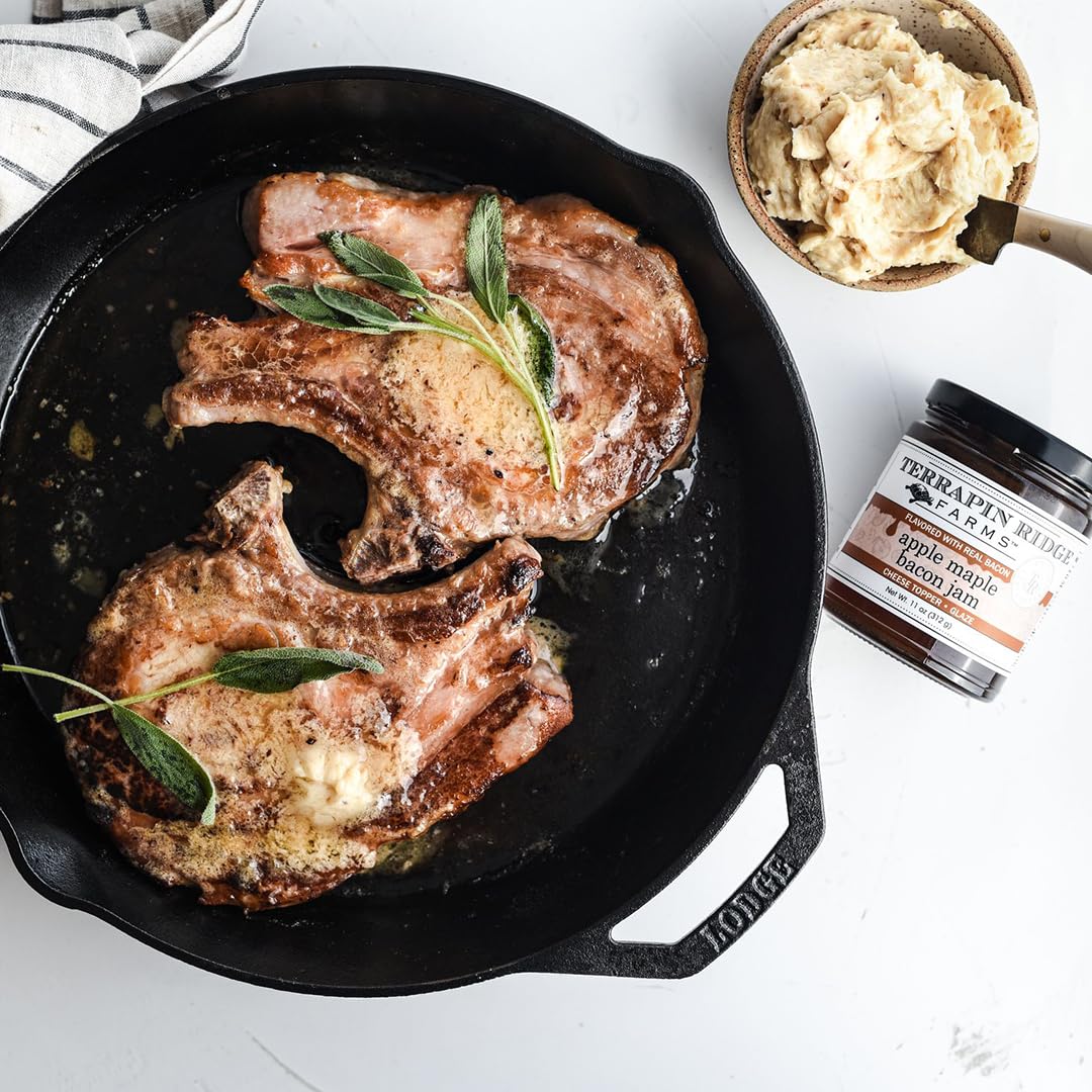 Terrapin Ridge Farms Apple Maple Bacon Jam - Sweet & Savory Jam with Apples, Maple, Bacon, Cinnamon, and Butter - Perfect for Cheese, Glazes, and More