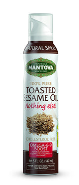 Mantova Toasted Sesame Oil Spray, 5 fl. oz. (Pack of 1), Product of Italy, All-Natural, Heart-Healthy Toasted Sesame Seed Oil, Ideal for Poke, Fried Rice, and Other Asian Dishes, Vegan-Friendly