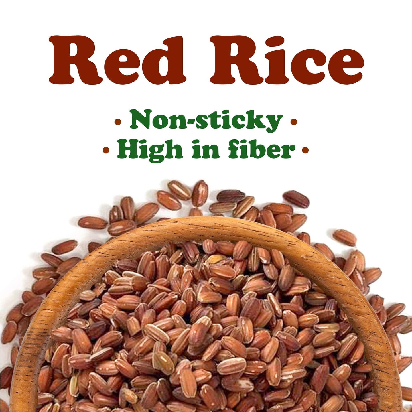 Food to Live Red Rice, 1.5 Pounds - Whole Rice, Nutty Flavor, Soft Texture, Non-Sticky, Vegan. Good Source of Protein and Antioxidants. Perfect for Pilafs, Salads, Stir-Fries and Rice Bowls
