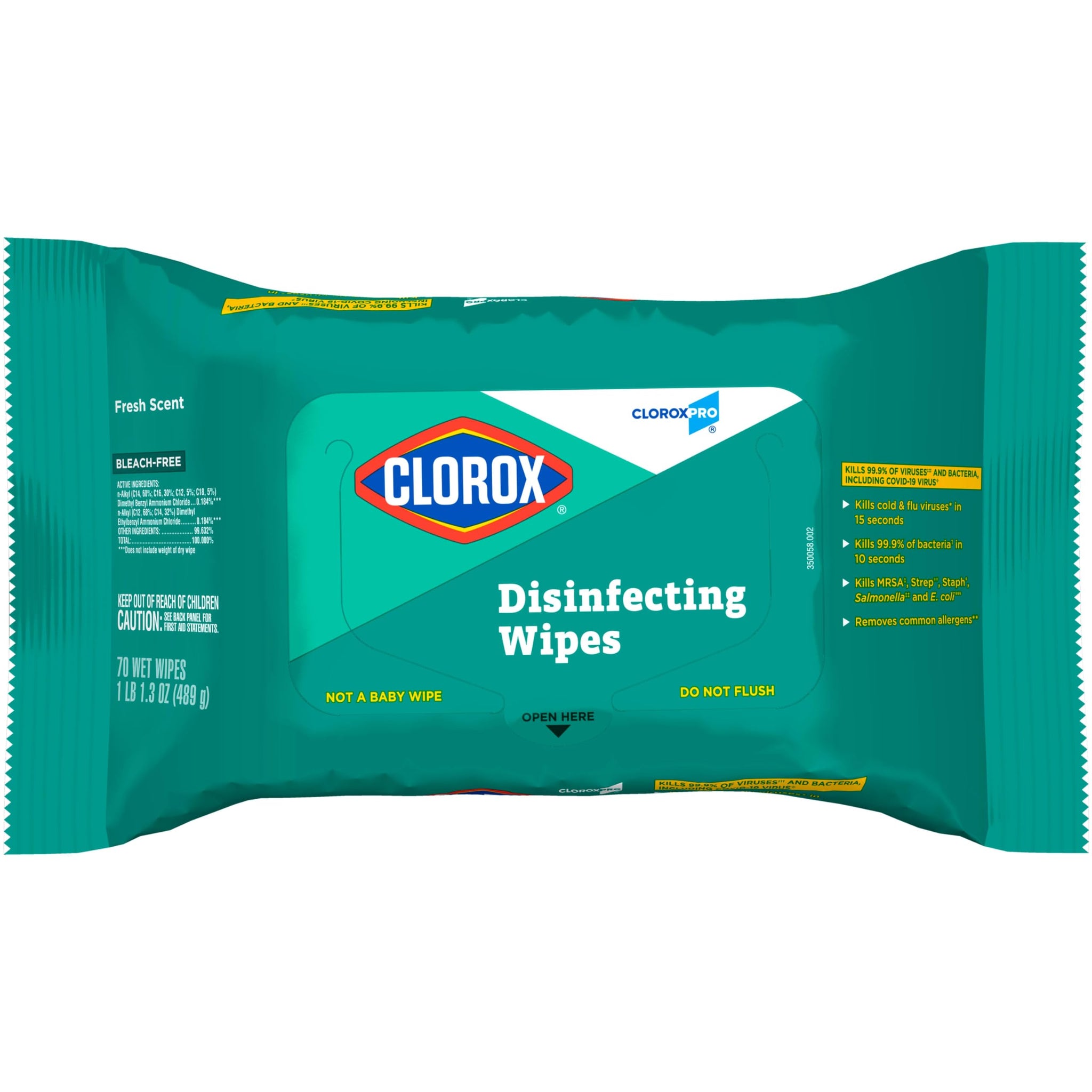 CLOROX CloroxPro Disinfecting Wipes, Bleach-Free, Fresh Scent, 70 Count (Package May Vary) Pack of 1
