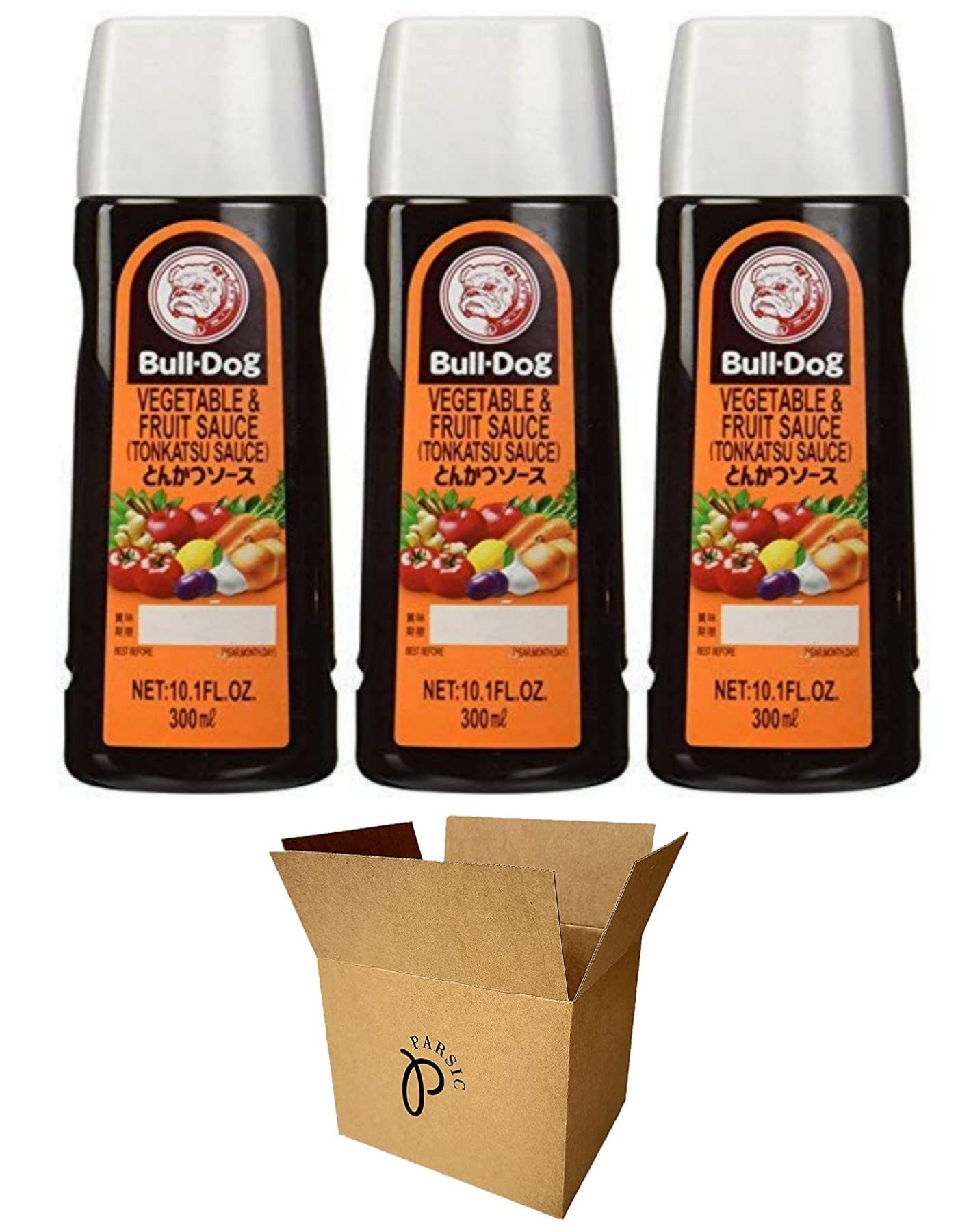 Bull-Dog Sauce, 10.1 Fl Oz Each, Assort 3 kinds (Tonkatsu, Worcestershire, Semi-Sweeet) (Tonkatsu (Pack of 3))