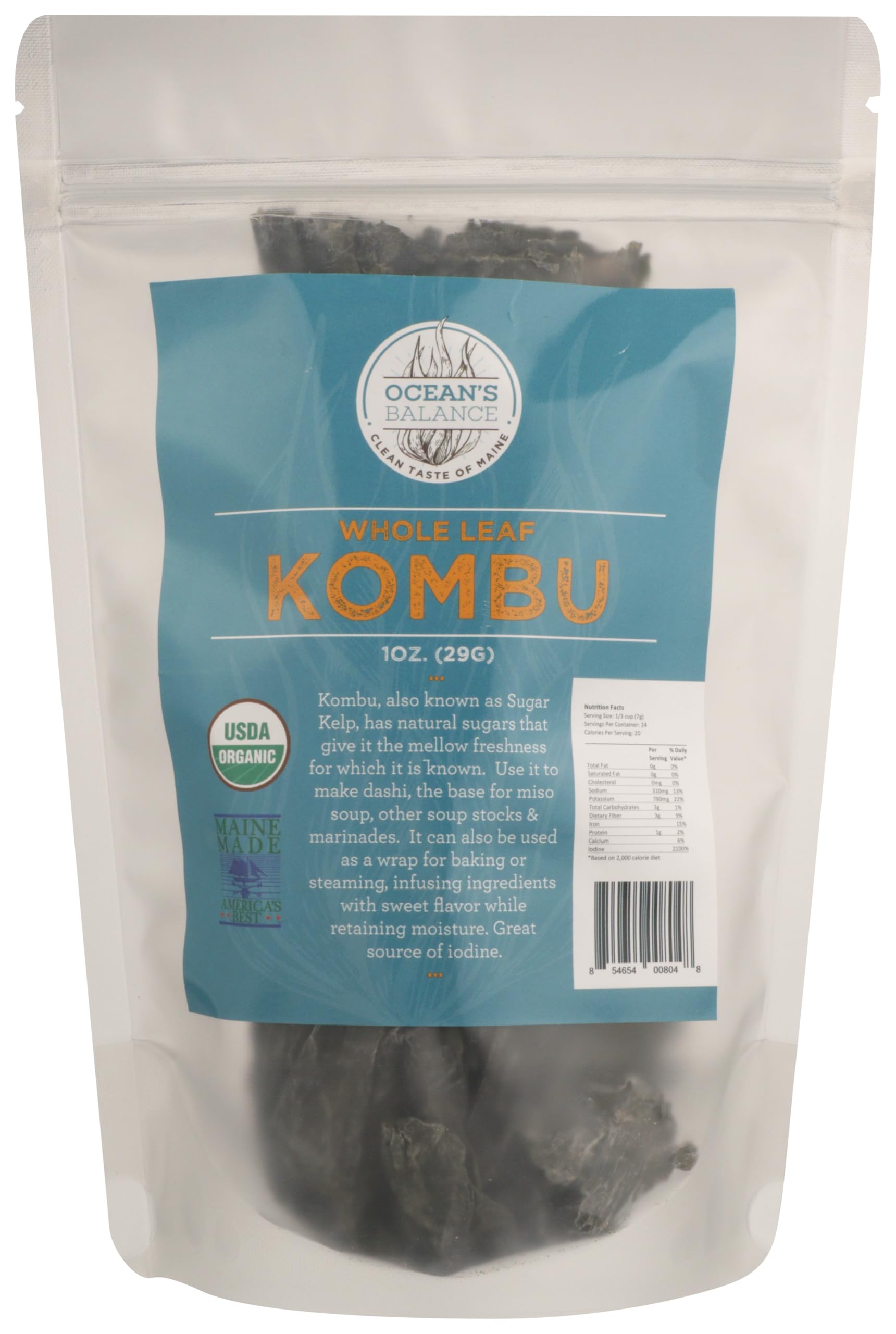 Ocean's Balance Whole Leaf Kombu Seasoning, 1 Ounces (Pack Of 6)