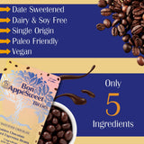 Bon Appesweet Date Sweetened Chocolate Covered Espresso Beans - Golden Chocolate Covered | 3 Ounce (Pack of 5) | Zero Added Sugar, 37% Cacao, Plant