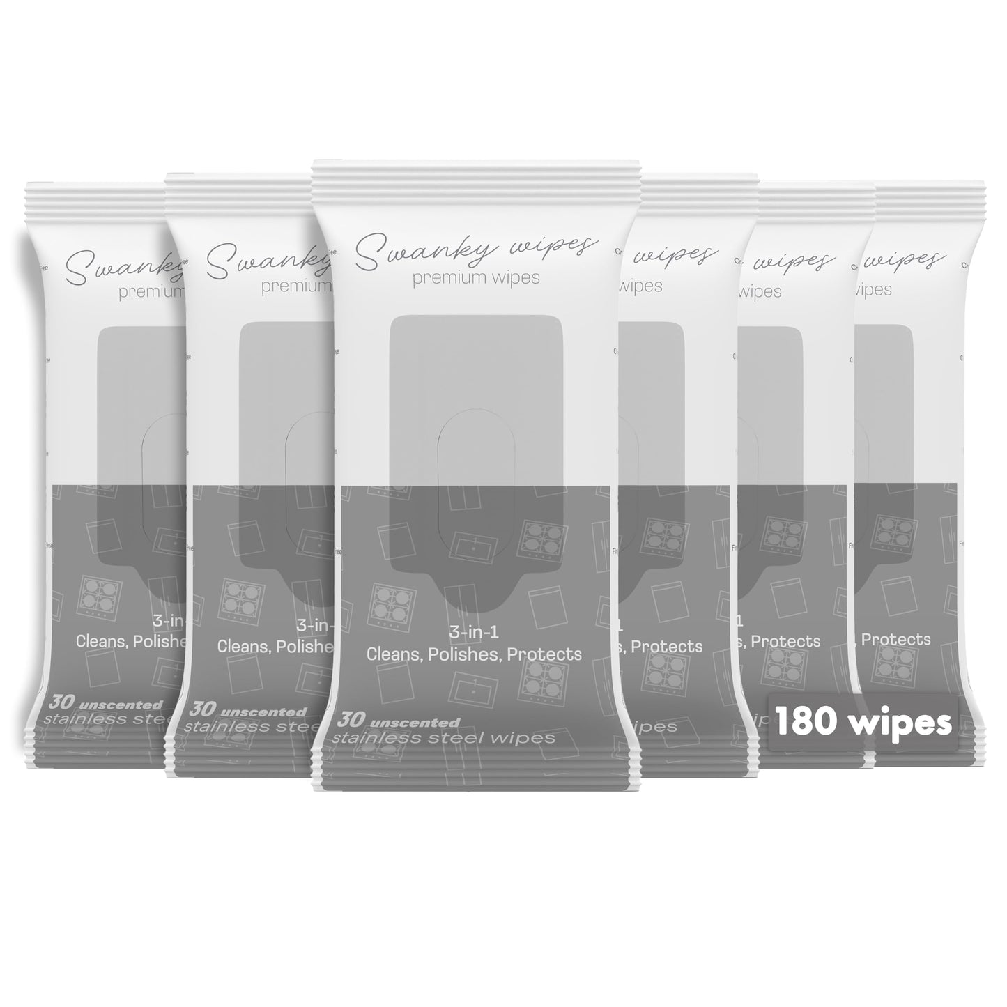 Swanky Stainless Steel Cleaner Wipes - Grime & Grease Remover Kitchen Cleaning Supplies - Clean & Shine, For Stove Top, Refrigerator, Sink, Oven