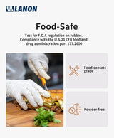 LANON Food Safe White Disposable Nitrile Gloves, Latex-Free, Powder-Free, Textured Fingertips, Cooking, Cleaning, Small