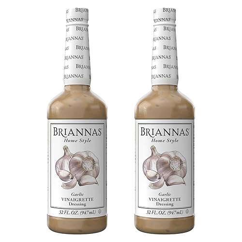 BRIANNAS - Home Style Garlic Vinaigrette Dressing - Fine Salad Dressing made with Premium Ingredients - Gluten Free, Vegan, & Kosher Dressing - 32 oz