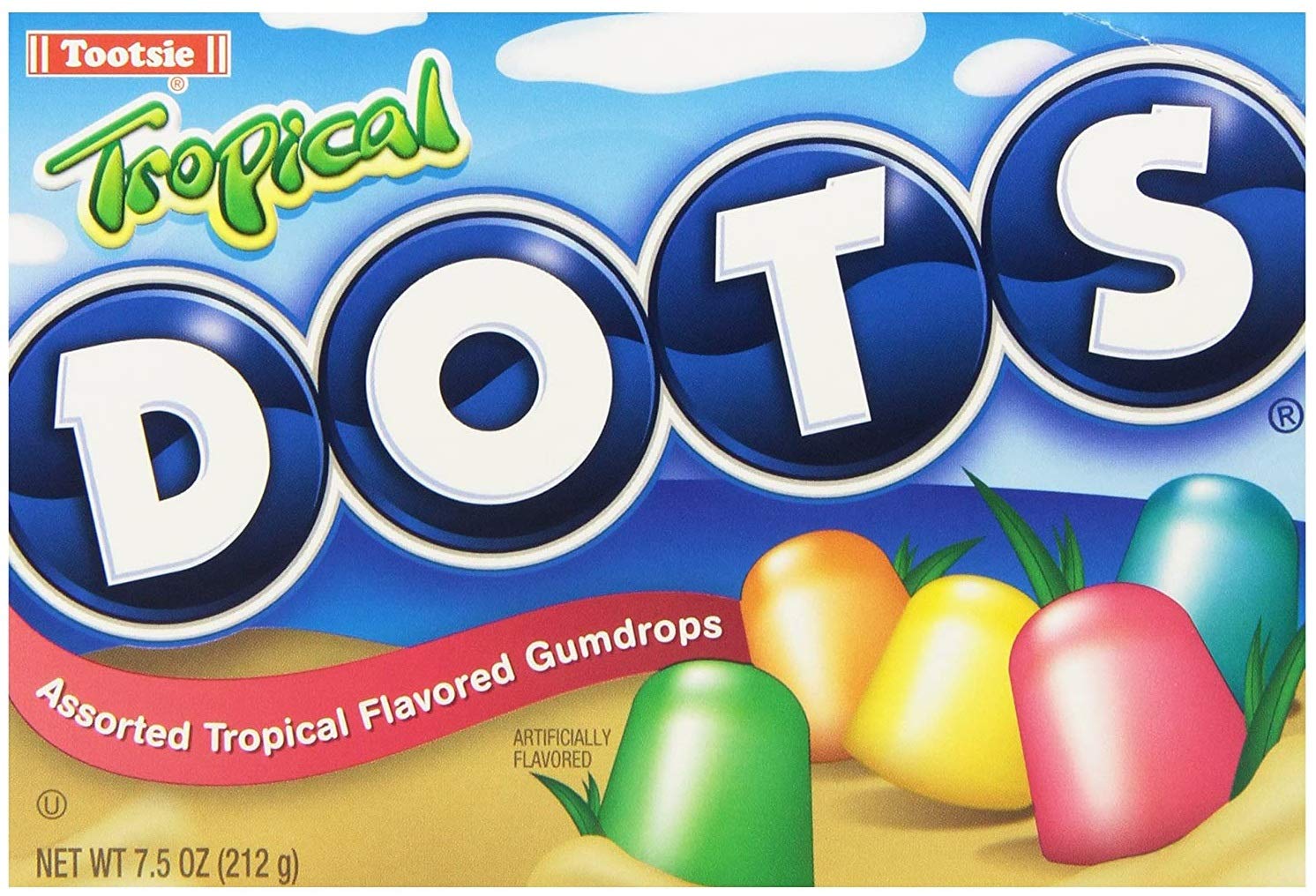 Dots Original Candy Gumdrops, Original Assorted and Tropical Assorted, 7.5 Ounce Theater Box (Pack of 2) - with Two MYD Lollipops