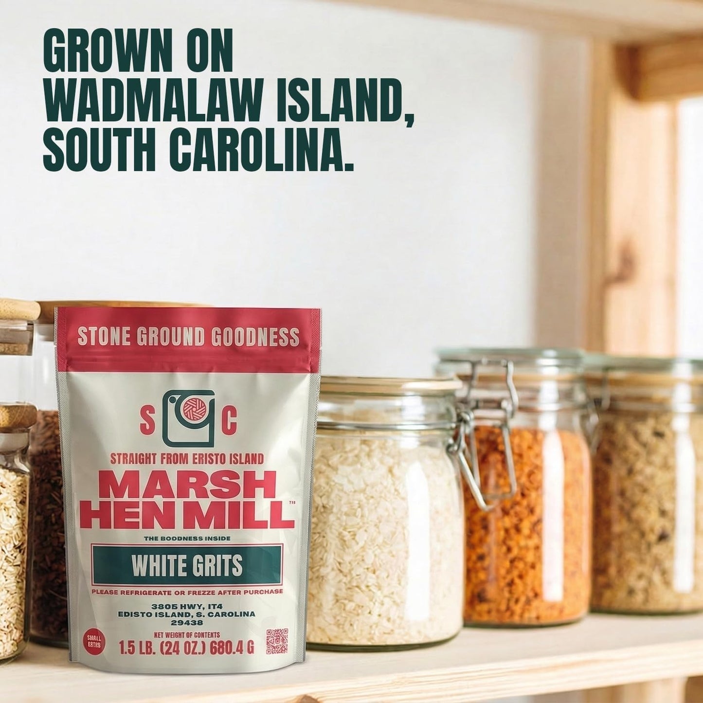 Marsh Hen Mill White Grits | Stone Ground White Corn | Gluten-Free, No Additives | Instant for Quick Meals | Family Farm Grown on Wadmalaw Island |
