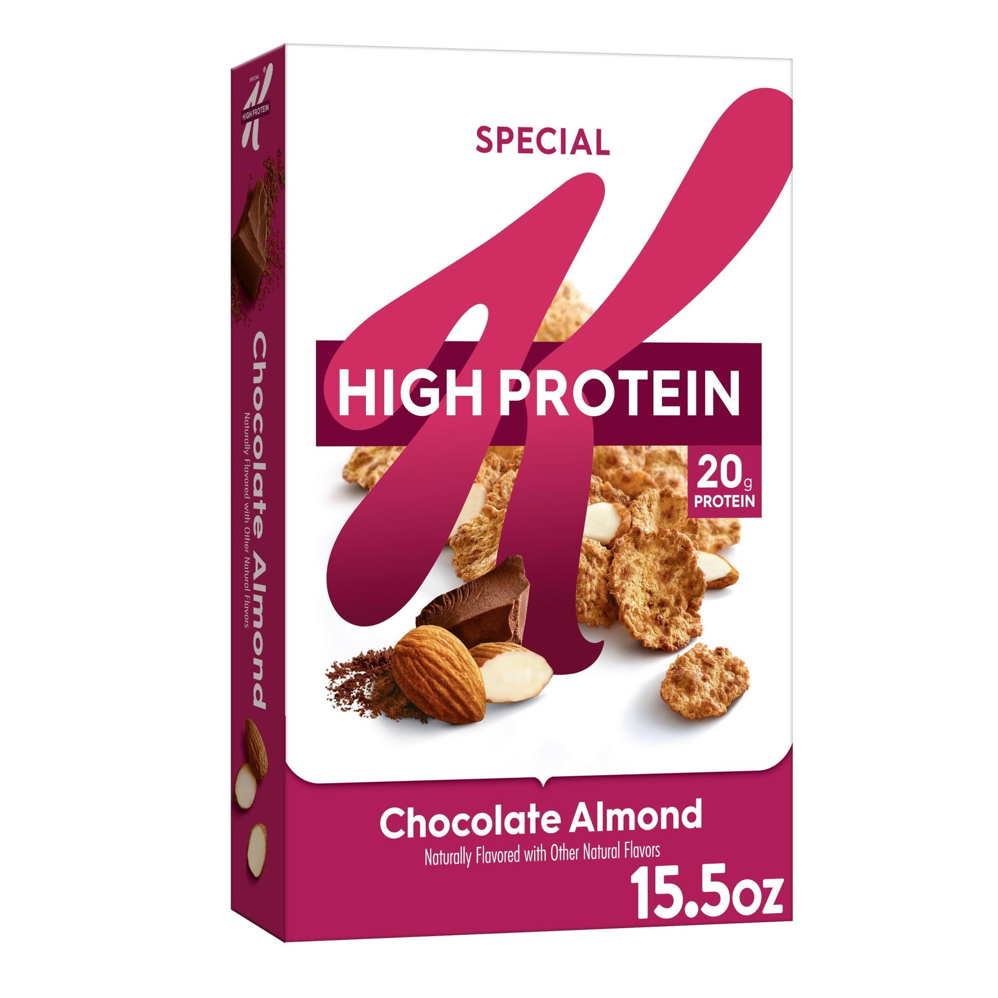 Special K Cold Breakfast Cereal, High Protein, Fiber Cereal, Chocolate Almond, 15.5oz Box (1 Box)