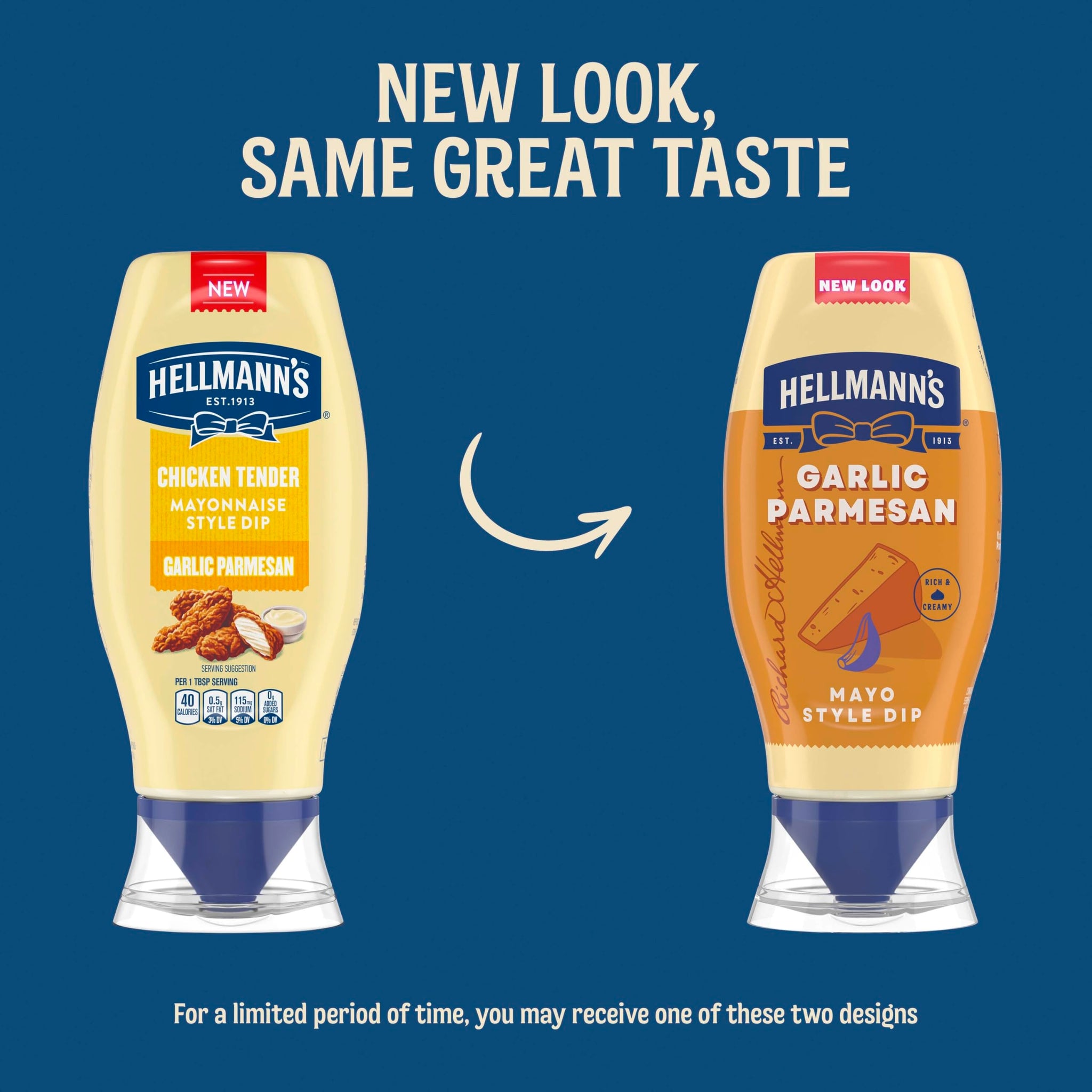 Hellmann's Garlic Parmesan Chicken Tender Mayonnaise Style Dip Garlic Parmesan Delicious Flavor No Artificial Flavors 11.5 Fl Oz