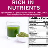 SPICES VILLAGE Dried Spinach Powder, 4 oz, Natural Ground Spinach Leafs, Whole Leaf Spinach Powder, Kosher, Gluten Free, Vegan, Non GMO, Resealable