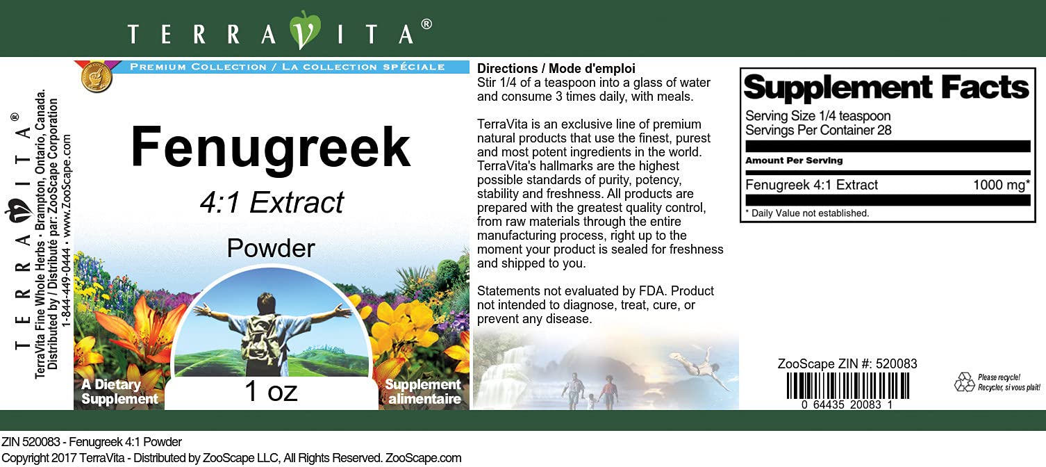 Fenugreek 4:1 Powder (1 oz, ZIN: 520083) - 3 Pack