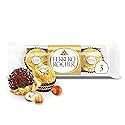 Ferrero Rocher Gourmet Hazelnut Milk Chocolate, 3 Individually Wrapped Chocolates, 1.3 oz