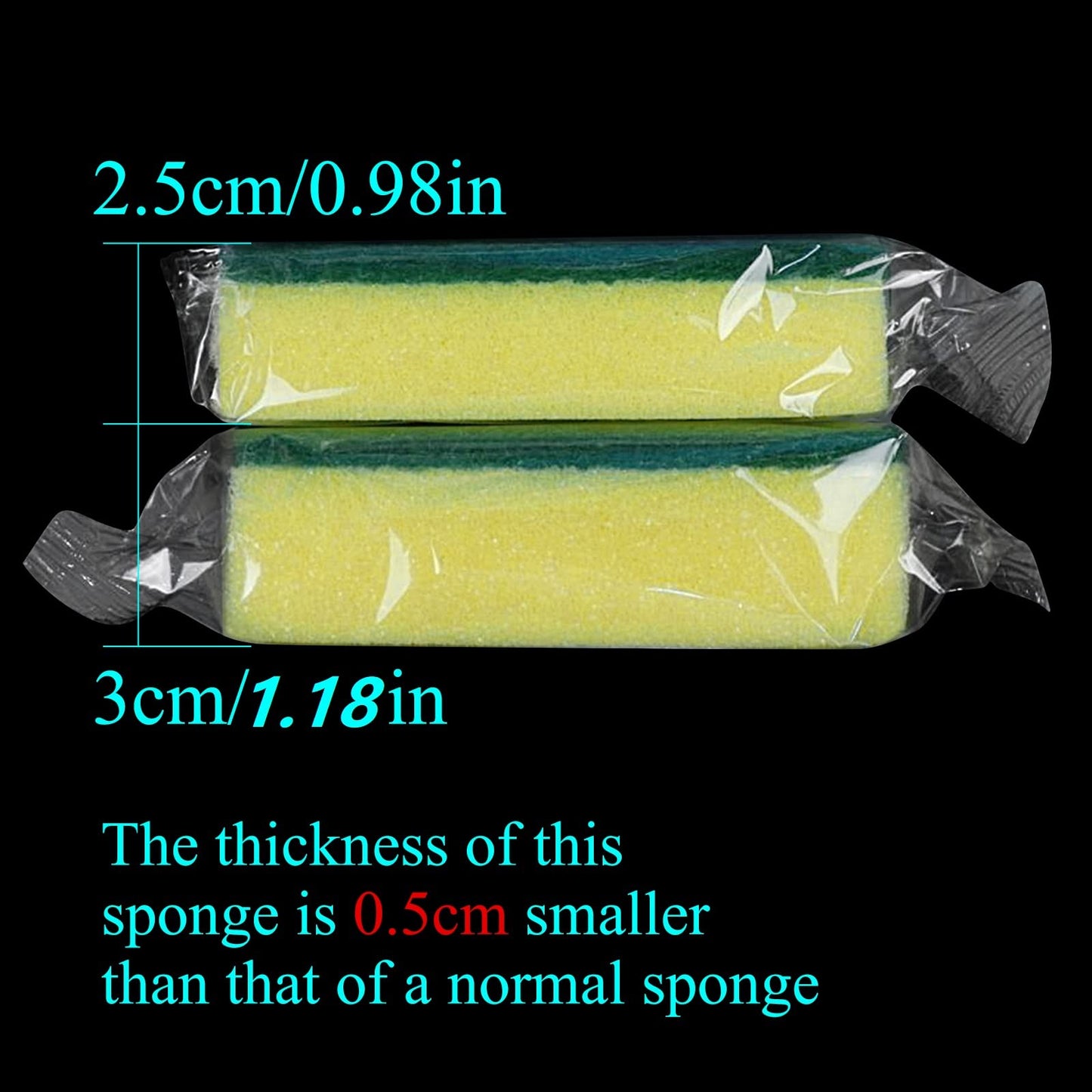 (750 Pack)Kheoxusa Individually Wrapped Sponges,Sponges Individually Wrapped for Kitchen Scrub Dish Wash Dishes Dishwashing Cleaning Non Scratch