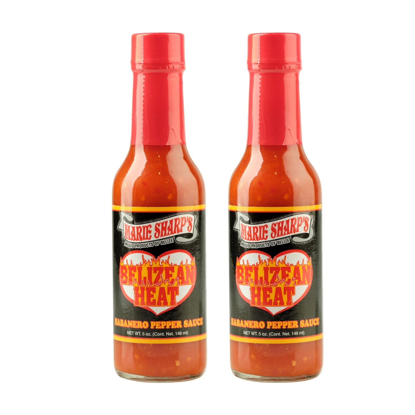 Marie Sharp’s Belizean Heat Habanero Pepper Sauce, 5 oz | Extra Hot Gourmet Hot Sauce from Belize | All-Natural, No Artificial Preservatives | Bold